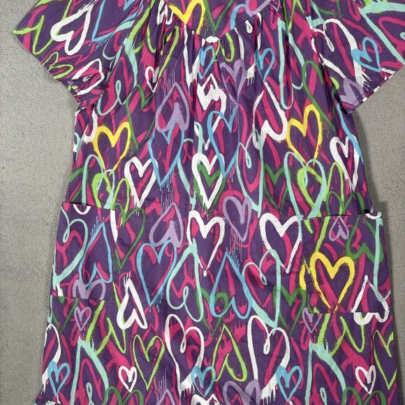Anthony Richard’s Women’s 1X Muumuu Hearts AOP Ruffle Hem Patio Dress Lounge - Picture 3 of 11